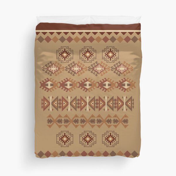 Navajo Pattern Tribal Ethnic Hand Drawn Duvet Cover