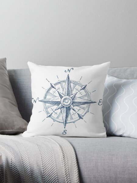 Compass Rose Fancy Pillow for Sale by rewstudio | Redbubble