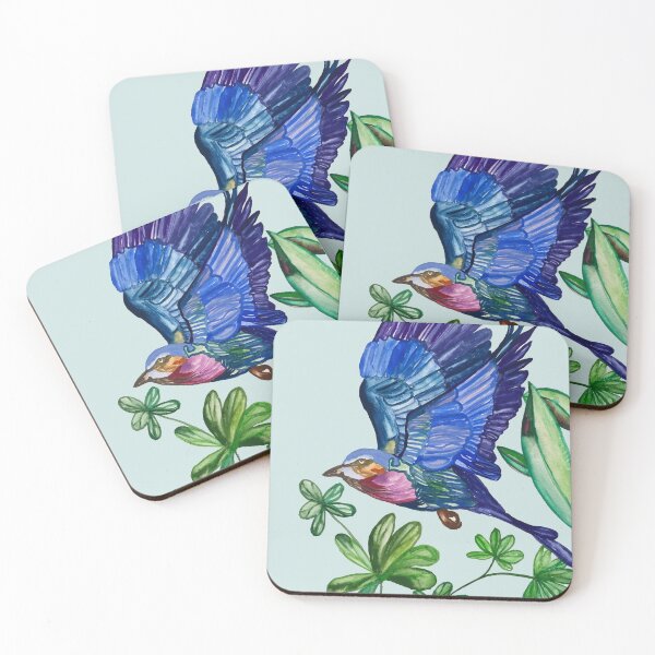 Item preview, Lilac breasted roller bird jungle print designed and sold by BOTANICALART.