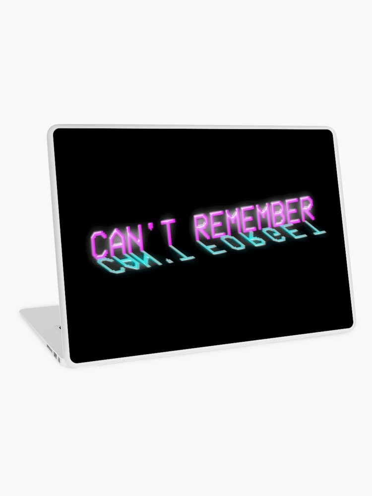 Vaporwave Aesthetic Nostalgia Neon Glitch Cant Remember Cant Forget Laptop Skin By Neonpurplenoods Redbubble