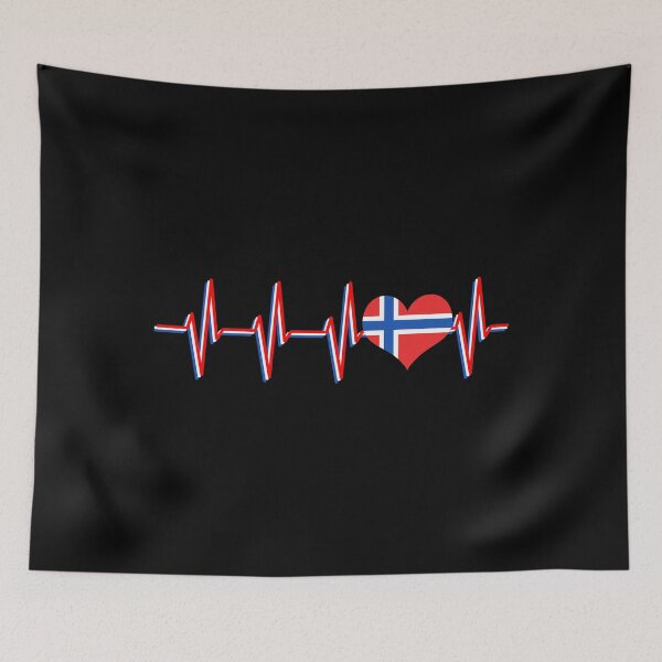 Item preview, Norway flag pulse heartbeat heart EKG country designed and sold by Argentini.