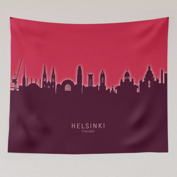 Artikelvorschau, Helsinki Finland Skyline entworfen und verkauft von ArtPrints.