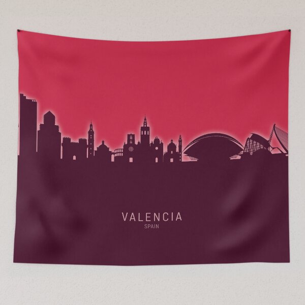 Item preview, Valencia Spain Skyline designed and sold by ArtPrints.