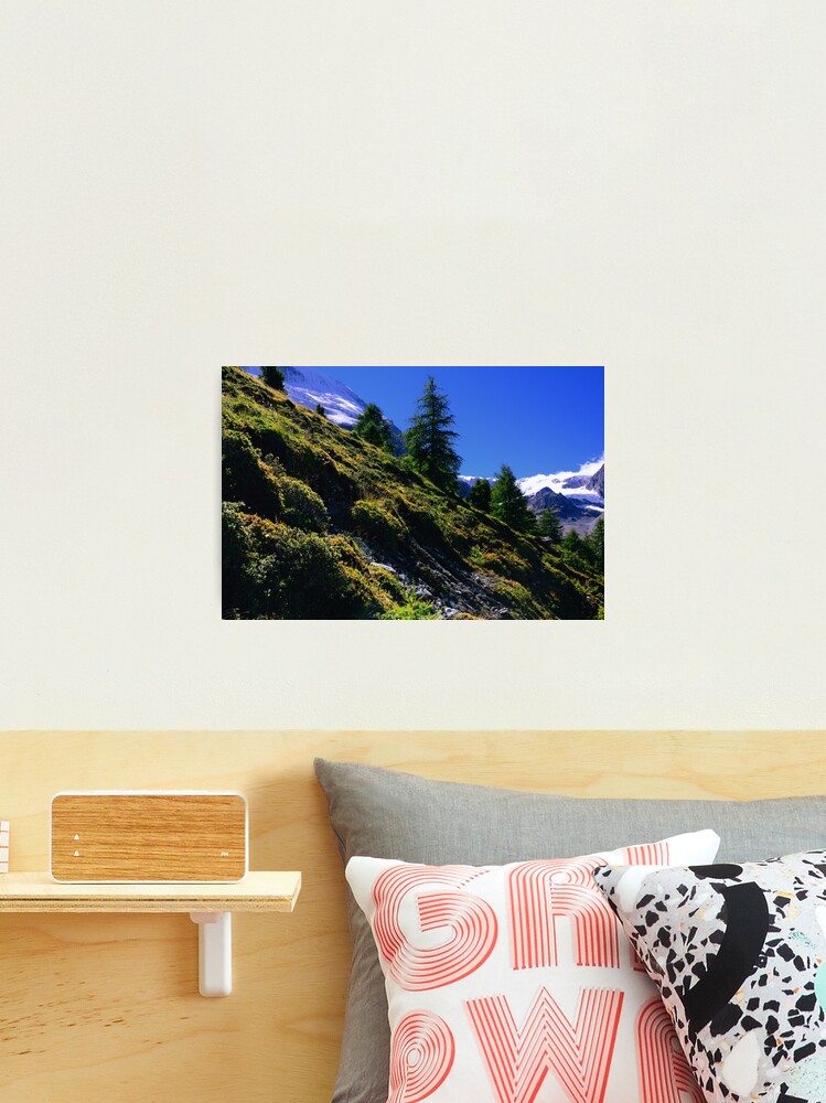 Thumbnail 2 of 3, Photographic Print, Down Hill in Swiss Alps designed and sold by Mallorn.