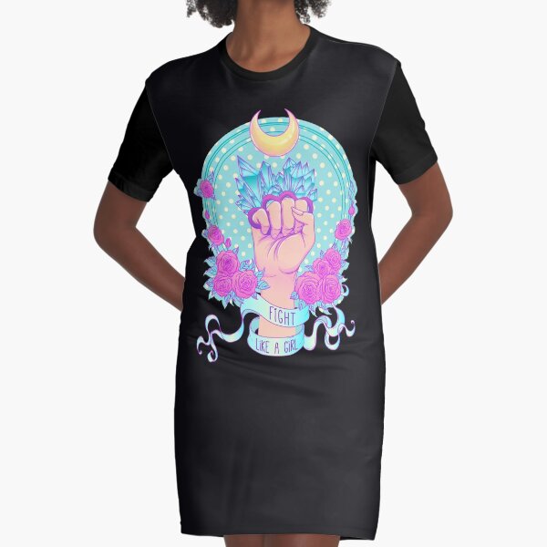 Fight Like A Girl Graphic T-Shirt Dress