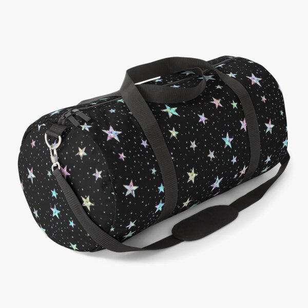 Artikelvorschau, Regenbogen-Hologramm-Muster mit schillerndem Stern-Konfetti-Glitzer (Schwarz) entworfen und verkauft von CTADesigns.