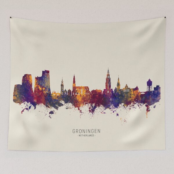 Item preview, Groningen The Netherlands Skyline designed and sold by ArtPrints.