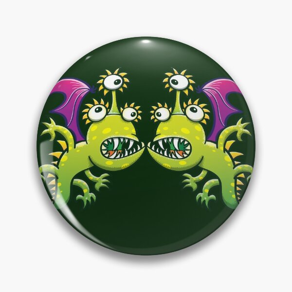 Item preview, Weird three-eyed monstrous dragons in a face to face confrontation designed and sold by Zoo-co.