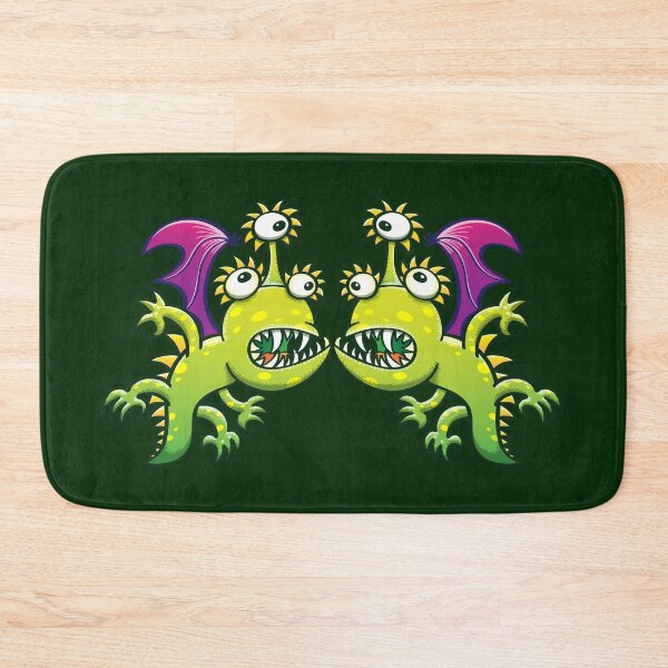 Item preview, Weird three-eyed monstrous dragons in a face to face confrontation designed and sold by Zoo-co.