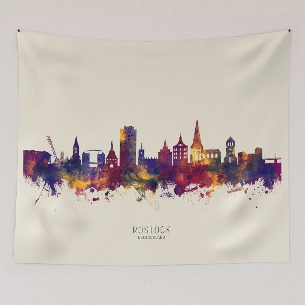 Item preview, Rostock Germany Skyline designed and sold by ArtPrints.