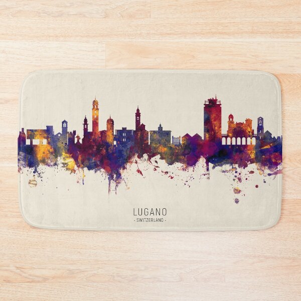 Item preview, Lugano Switzerland Skyline designed and sold by ArtPrints.