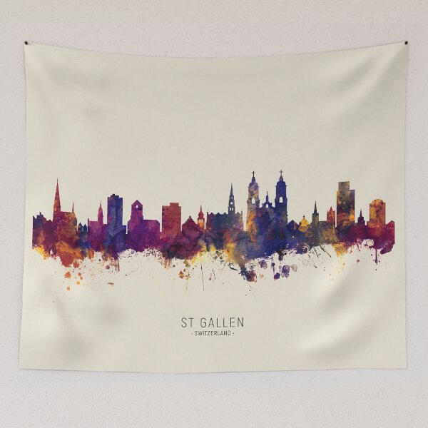 Item preview, St Gallen Switzerland Skyline designed and sold by ArtPrints.