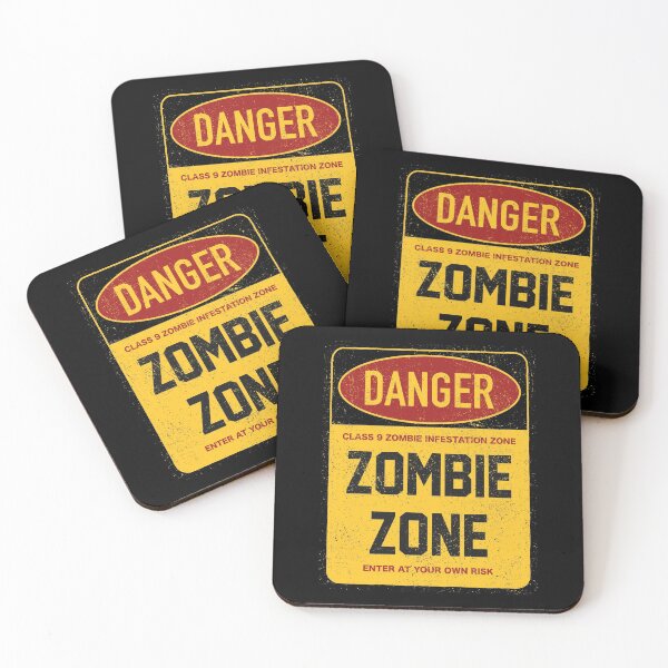 Item preview, Danger Zombie Zone Warning Signboard designed and sold by Vector Scout Lab.