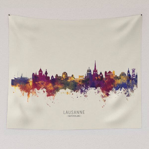 Item preview, Lausanne Switzerland Skyline designed and sold by ArtPrints.
