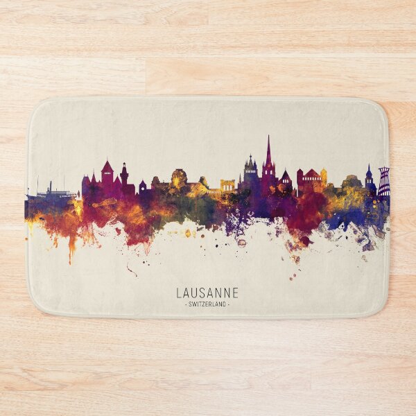Item preview, Lausanne Switzerland Skyline designed and sold by ArtPrints.