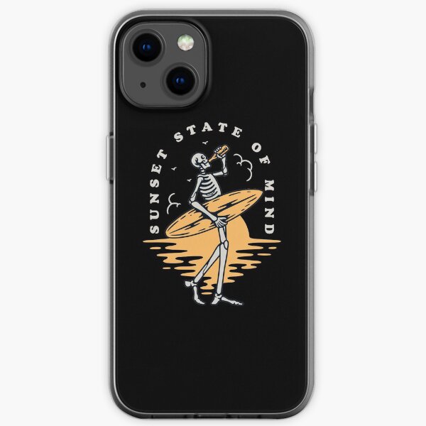 SUNSET STATE OF MIND SKULL SURF DESIGN Coque souple iPhone