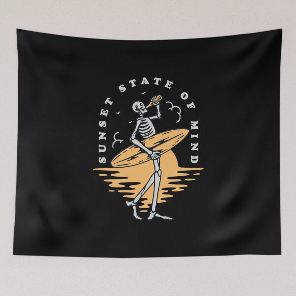 Item preview, SUNSET STATE OF MIND SKULL SURF DESIGN designed and sold by Picspot.