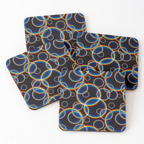 Item preview, Rainbow Circles on Black designed and sold by pattypattern.