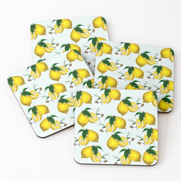 Item preview, Cute Lemon Print on Blue Background designed and sold by kapotka.