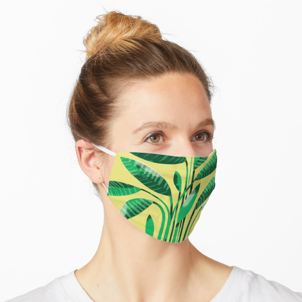 Download Peace Lily Plant On Yellow Mask By Essillustration Redbubble PSD Mockup Templates