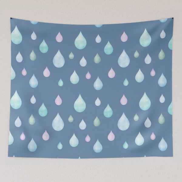Item preview, Water Droplets on Teal Blue designed and sold by episodicDrawing.