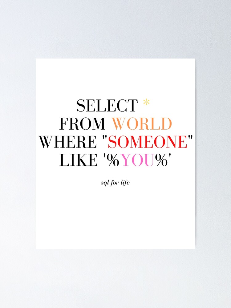  select from world where someone like you poster for sale by