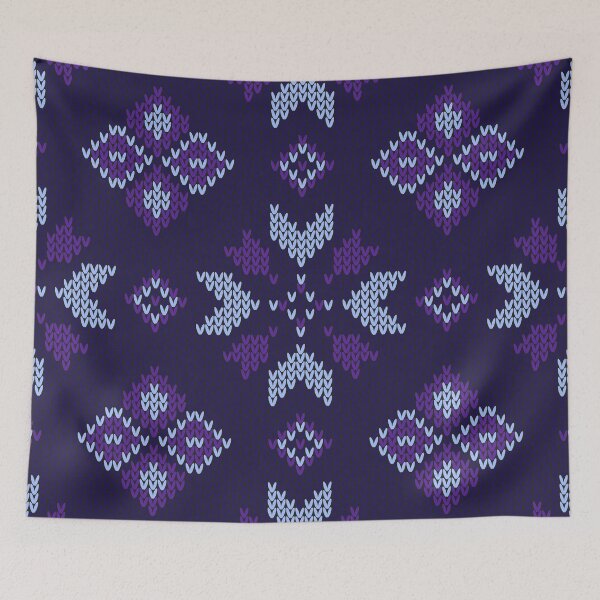 Item preview, blue purple knitted pattern designed and sold by haroulita.