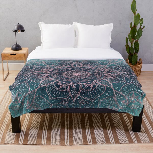 Item preview, Stylish Rose Gold Mandala Blue Nebula Stars designed and sold by NdesignTrend.