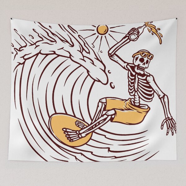 Item preview, SKULL SURF WAVE DESIGN designed and sold by Picspot.