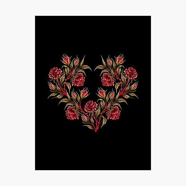 Item preview, Roses - Black / Red / Green designed and sold by Andrea Muller.