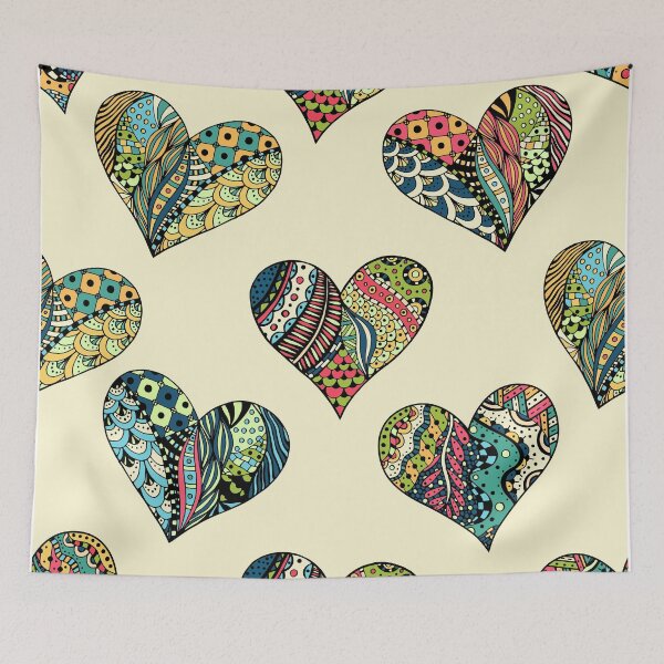Item preview, Cute Tangle Patterns Hearts designed and sold by ItsNikkiArts.