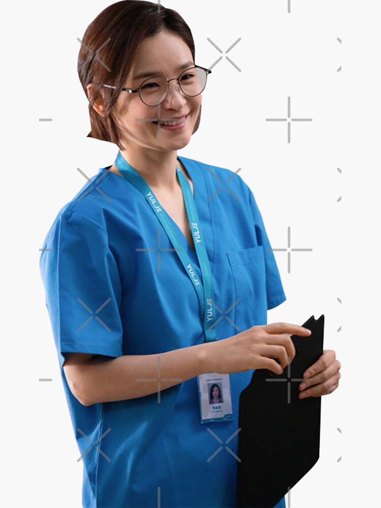 "Hospital Playlist Chae Song Hwa scrubs" Sticker for Sale by apunrai