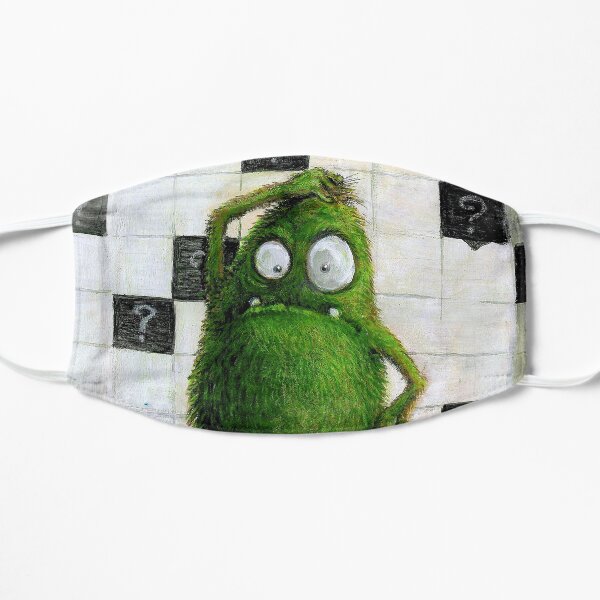 confused green monster... Flache Maske