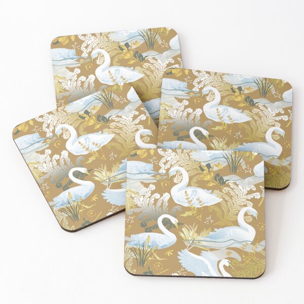 Item preview, White swans | golden mustard designed and sold by camcreativedk.