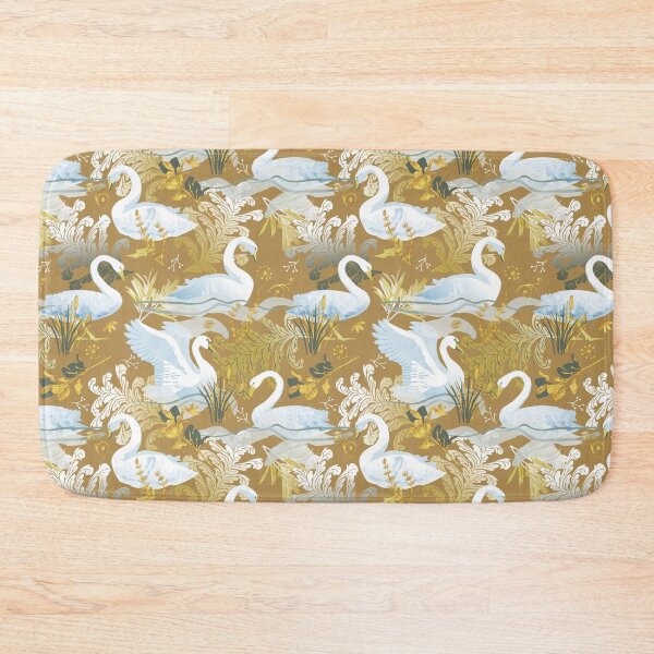 Item preview, White swans | golden mustard designed and sold by camcreativedk.
