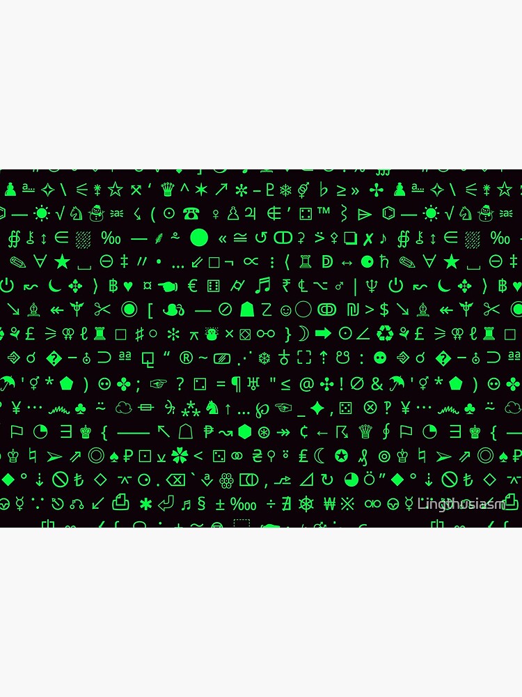 Esoteric Symbols face mask in Green/Black by Lingthusiasm