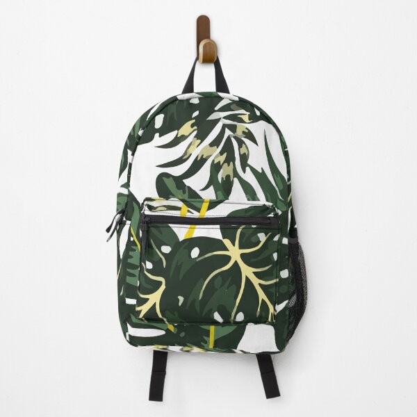 Botanical seamless pattern with tropical plants leaves Backpack
