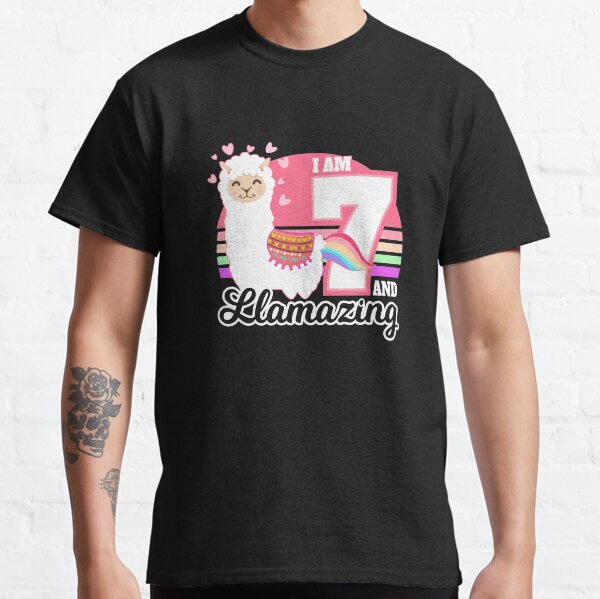 Kids Llama Girls 5th Birthday Shirt 5 Years Old Alpaca Party Gift