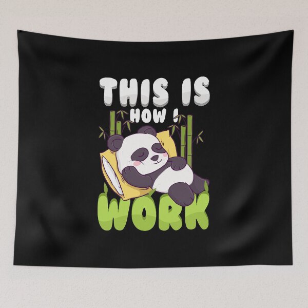Item preview, This Is How I Work Lazy Panda Working Pun designed and sold by perfectpresents.