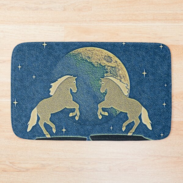 Item preview, A pair of horses against the background of the full moon designed and sold by helenkaiy.