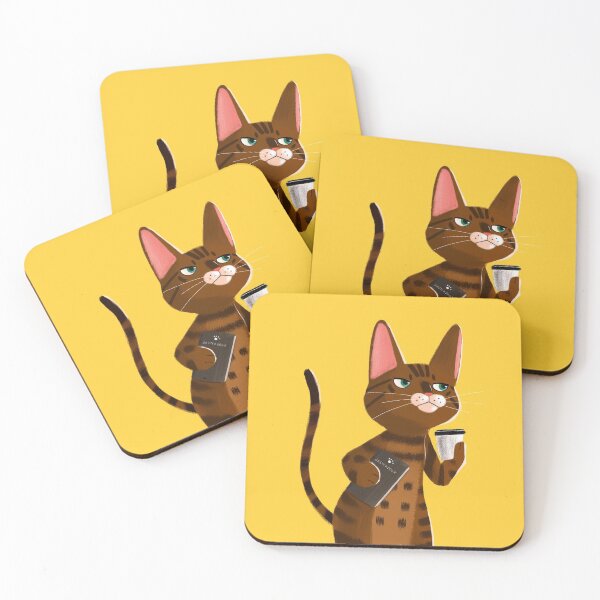 Item preview, Coffee mania cat designed and sold by Kaoryn Chan.