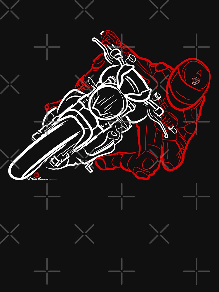 inspiriert von dem Drang, Ducati Monster auf sauberen Kurvenstraßen zu fahren. Die Knieposition an einer langen Kurve ist eine der coolsten Empfindungen beim Motorradfahren. Echte Biker würden verstehen, wie es sich anfühlt. von etoide