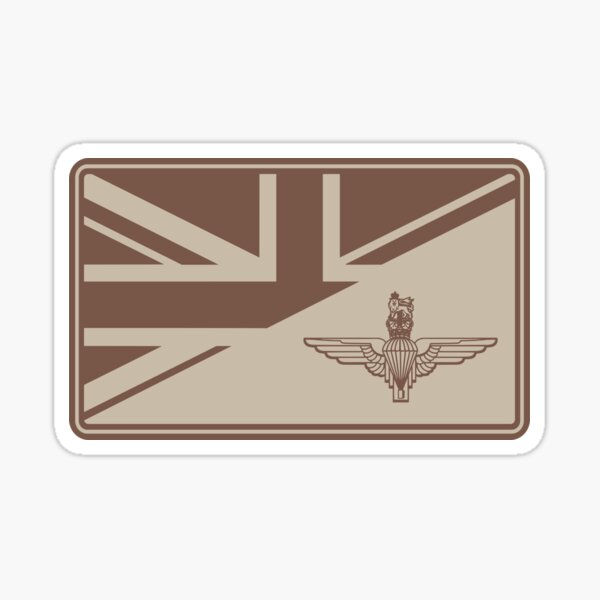 Vista previa del artículo con la obra «Parche de la bandera británica del Regimiento de Paracaidistas (color desierto)», diseñado y vendido por StrongVlad.