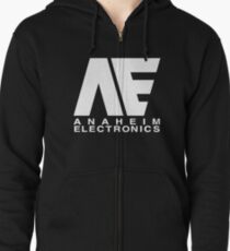 Sudadera con capucha y cremallera Anaheim Electronics Logo Blanco