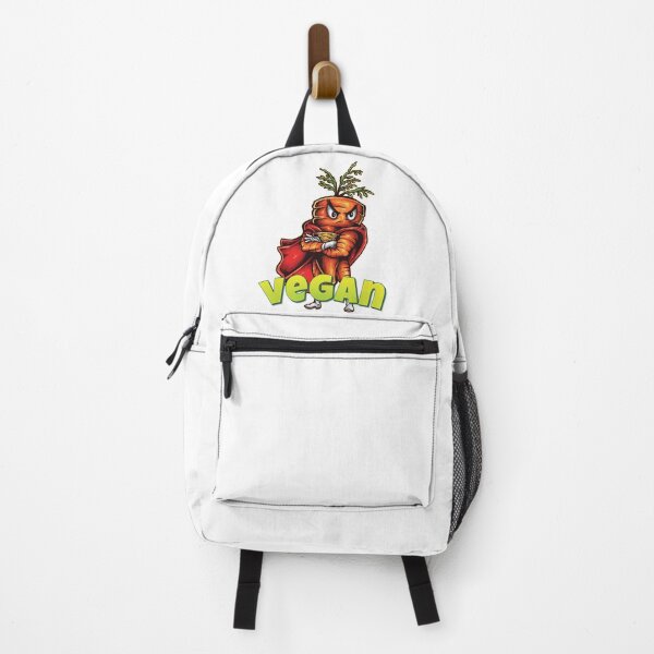 Vegan Superhero Angry Carrot Green Backpack