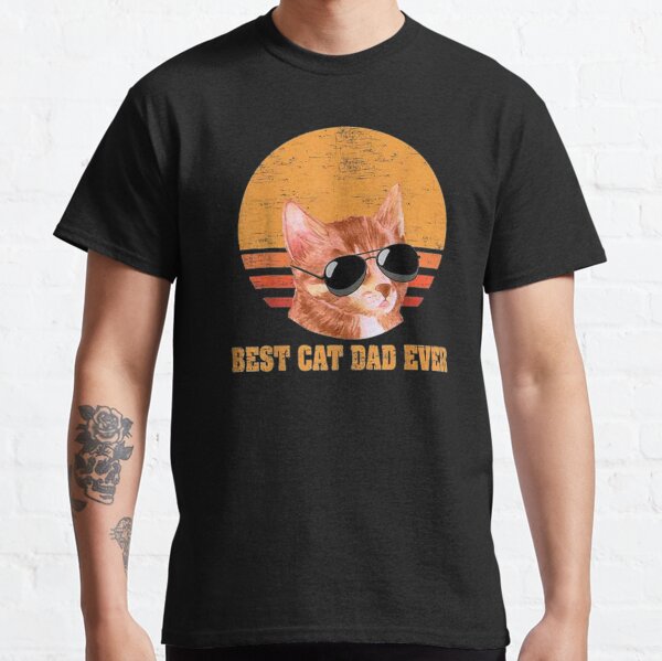 Best Cat Dad Ever Sunglasses Vintage Version Men's Black T-Shirt Cotton Tee Gift Best Cat Dad Ever Sunglasses Vintage Version Men's Black T-Shirt Cotton Tee Gift