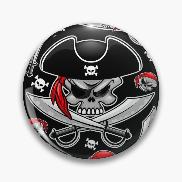 Item preview, Skull Pirate Captain with Crossed Sabers  designed and sold by BluedarkArt.