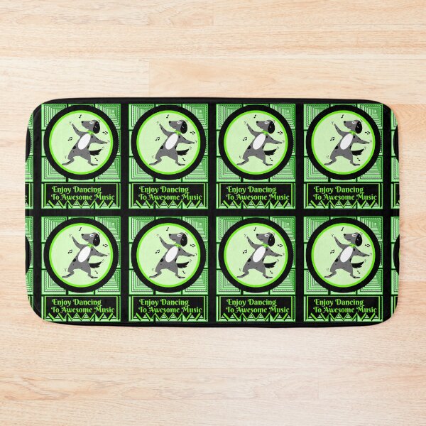 Item preview, Dog enjoying dancing to awesome music in a green circle surrounded by square tunnels designed and sold by AnnaBBS.