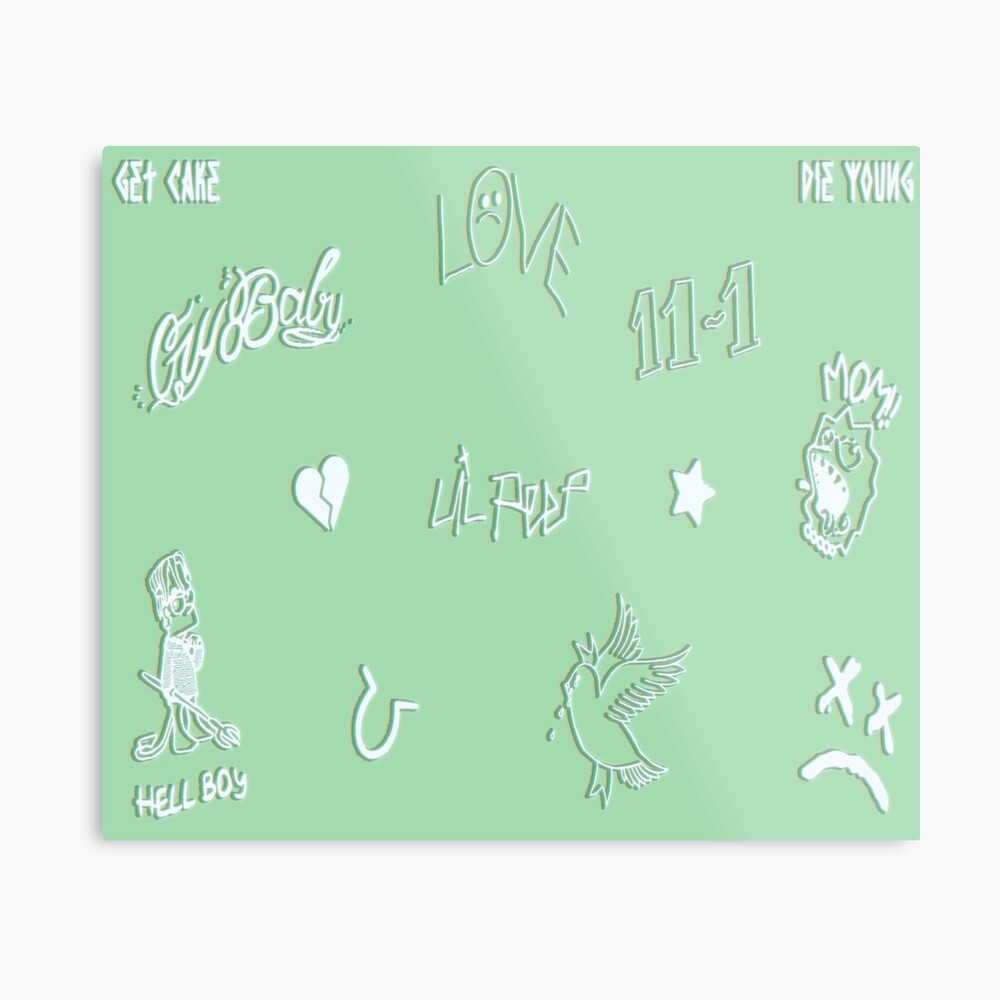 Lil Peep X Baby Mint Green Pattern Canvas Print By Babeboutique Redbubble