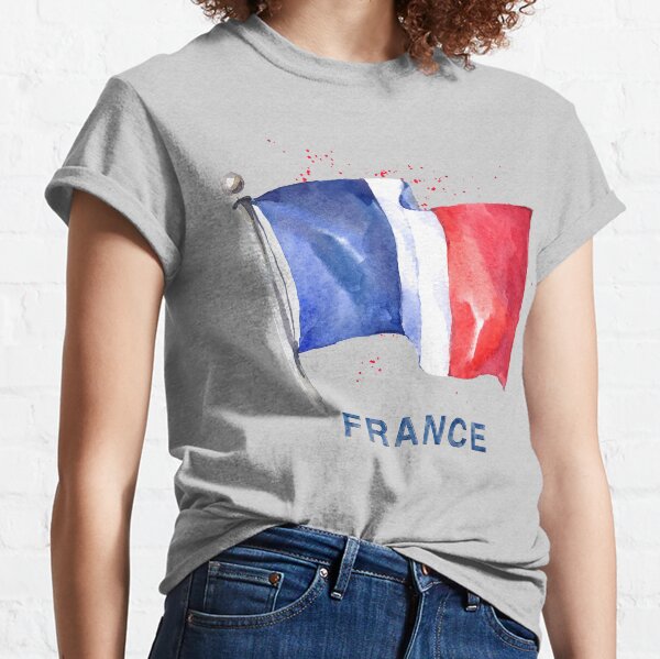WATERCOLOR FLAG OF FRANCE Classic T-Shirt